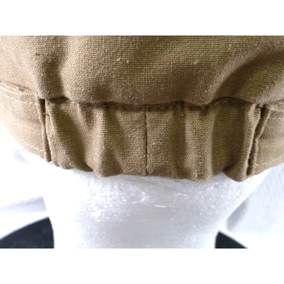Cardani Womens Brown Canvas Newsboy Cap With Decorative Buckle - Picture 7 of 7
